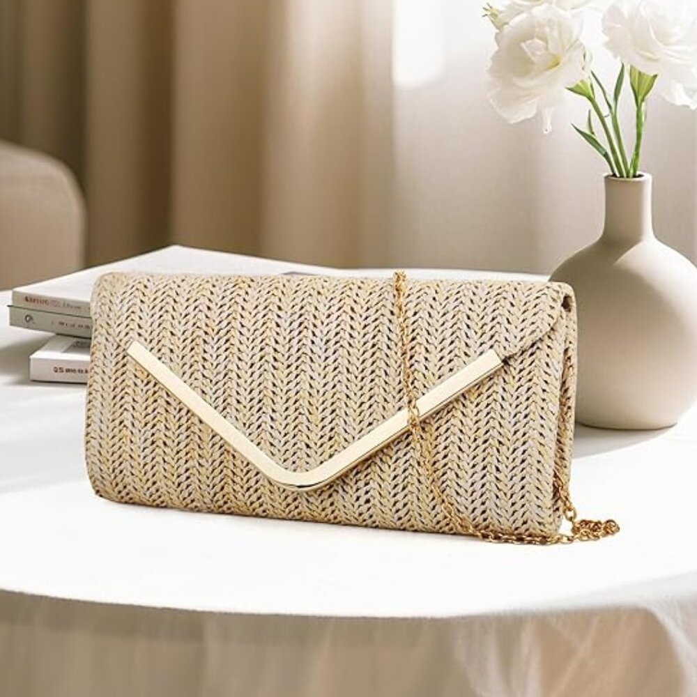 Clutch Purses for Women, Sparkling Envelope Evening Bag with Detachable Chain